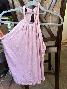 pink swing halter tank top